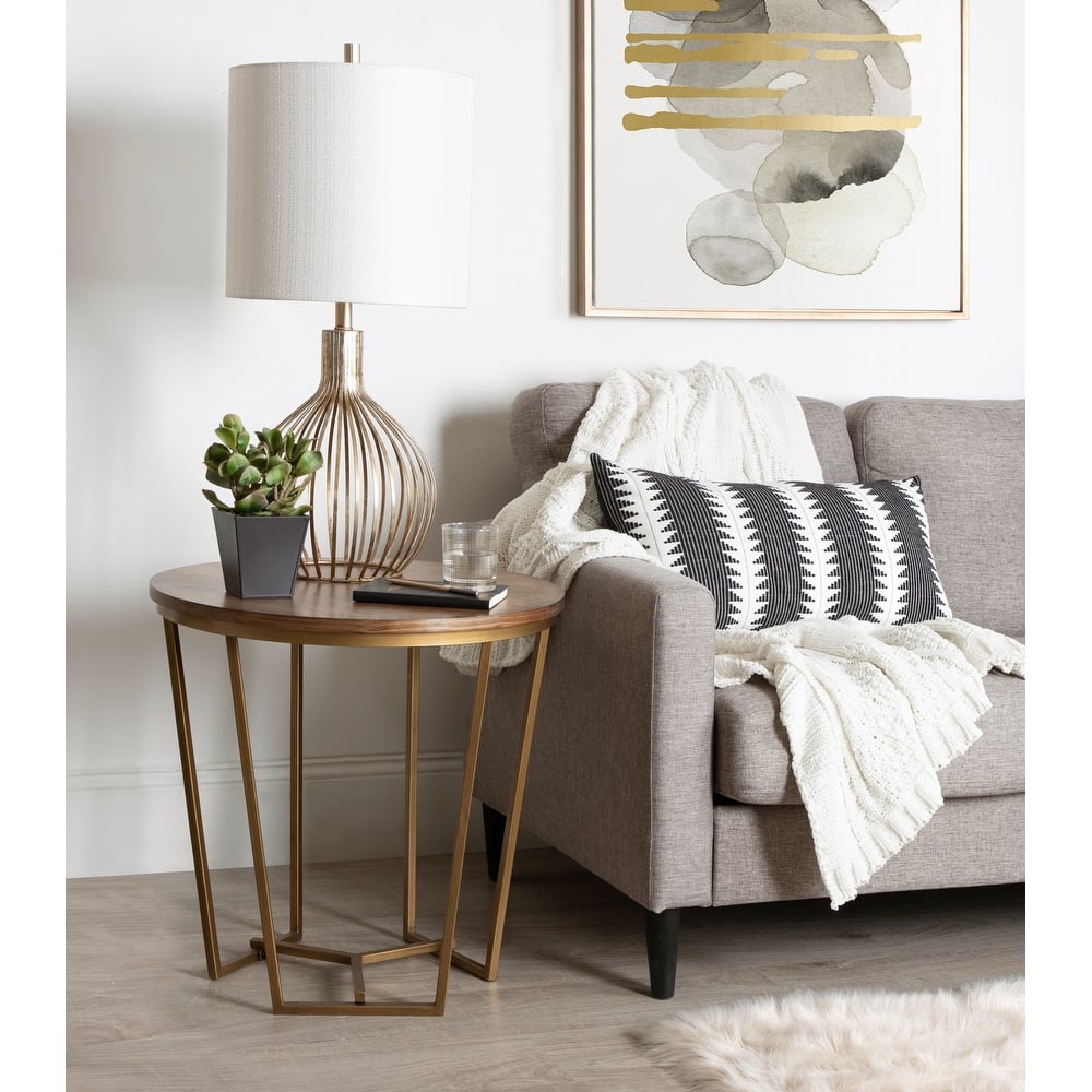 Kate and Laurel Solvay Wood and Metal Side Table.