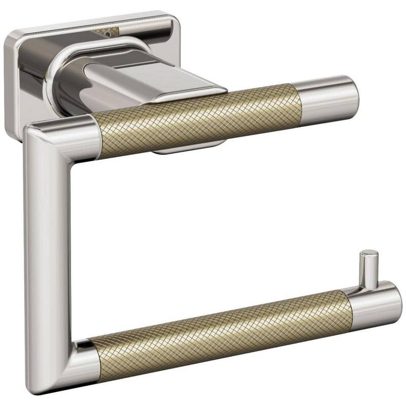 Amerock Esquire Wall Mounted Euro Toilet Paper Holder - Polished Nickel / Golden Champagne