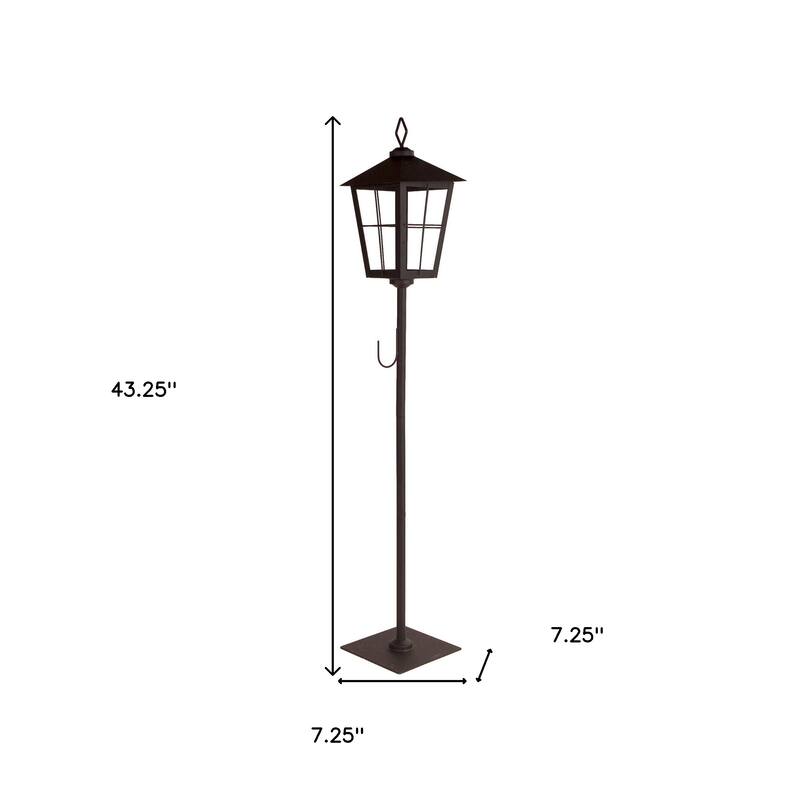 HomeRoots 43" Black Flameless Lantern Candle Holder - 12