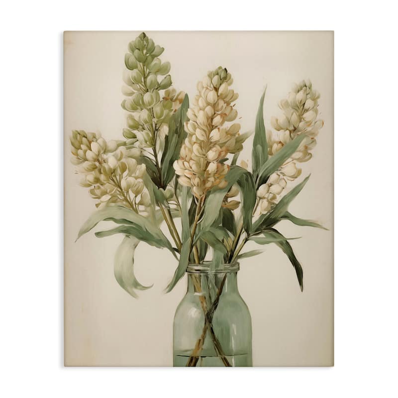 Stupell Country Botanicals in Green Jar Canvas Wall Art Design By Arlington Prints - 16 x 20