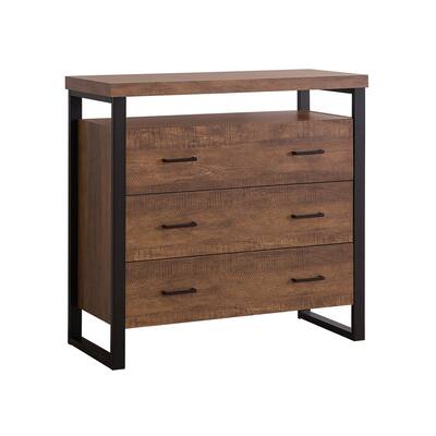 3-Drawer Accent Cabinet in Rustic Amber