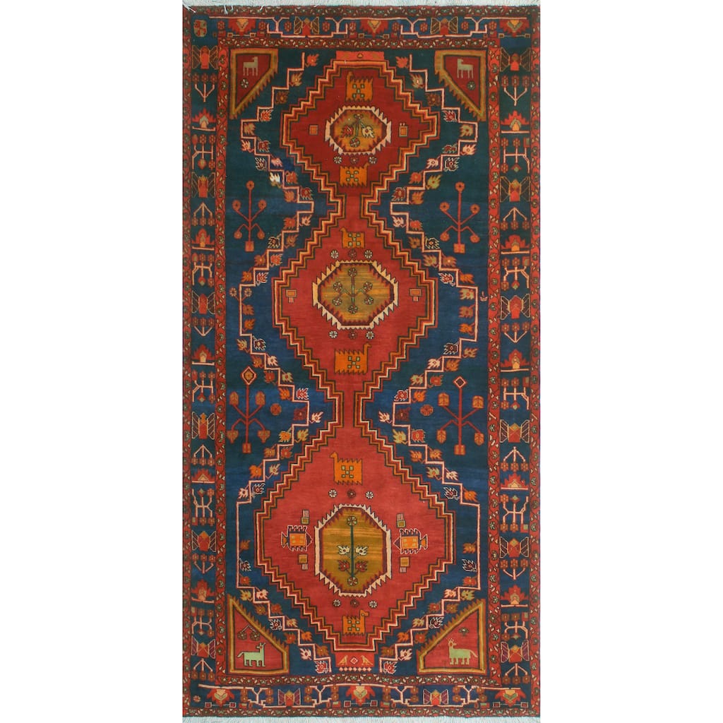 Noori Rug Fine Vintage Distressed Ailani Red/Navy Runner - 5'0" x 10'0"