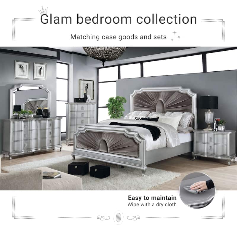 Silver Orchid Arlen Traditional Silver 5-drawer Chest