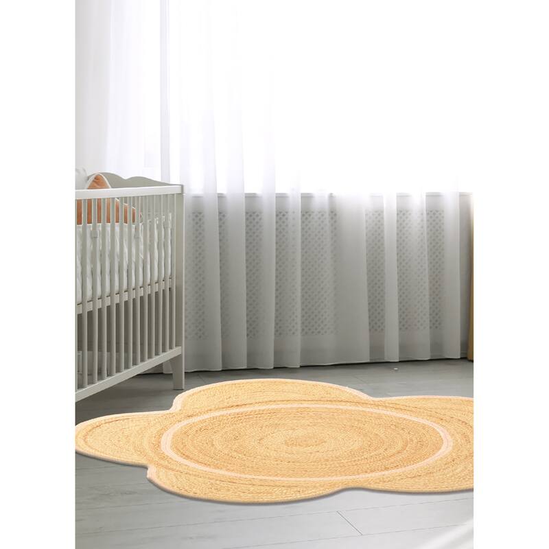 ECARPETGALLERY Braided Weave Palas Denizli Tan Jute Rug - 3'9 x 3'9