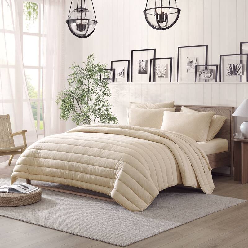 Pure Beech TENCEL™ Modal Jersey Comforter Set - Heather Oatmeal - Full