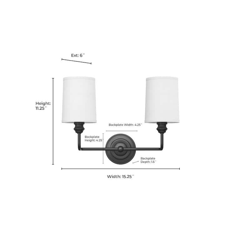 Millennium Lighting 99802 Leena 2 Light 16" Wide Vanity Light