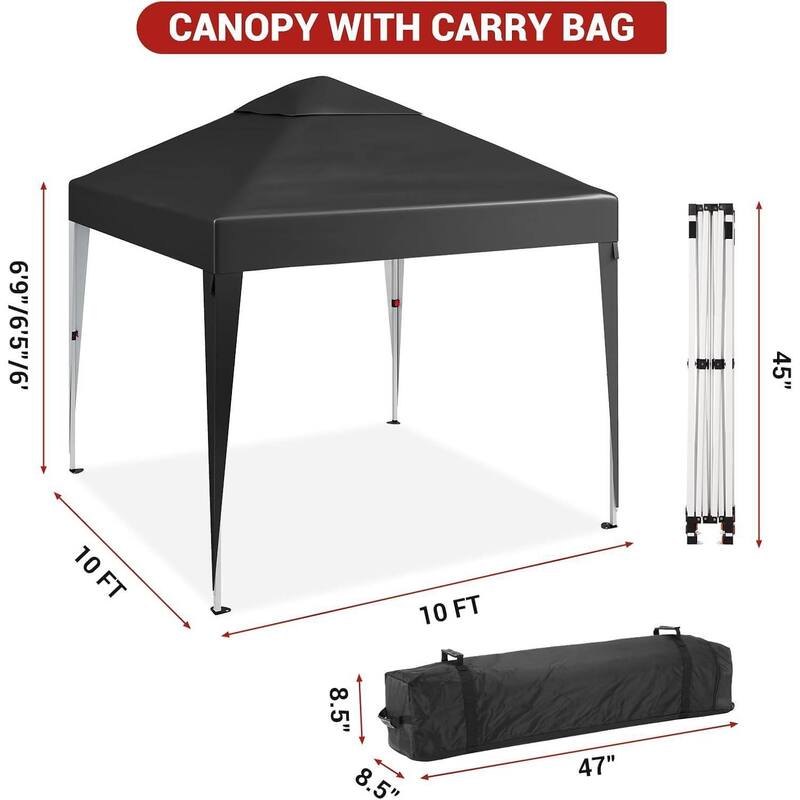 10X10 Pop Up Canopy Tent for Patio, Beach, Backyard