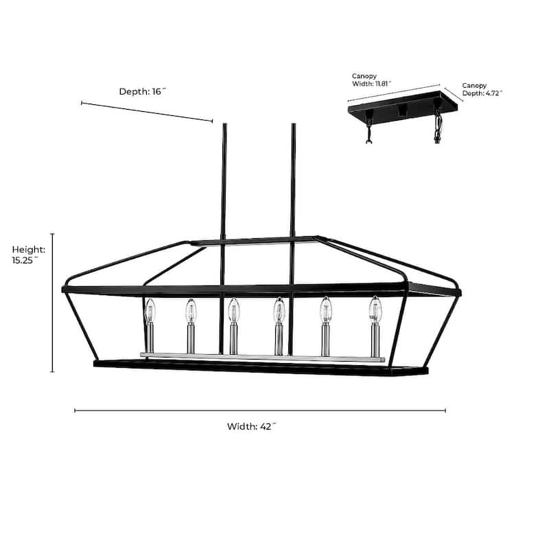 Millennium Lighting 13406 Surrey 6 Light 42" Wide Taper Candle Linear