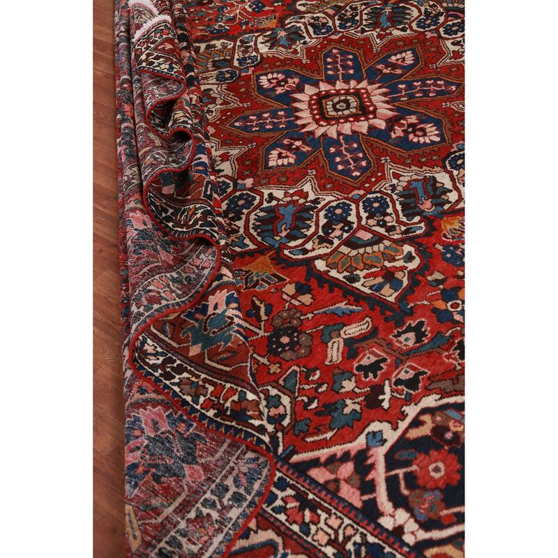 Hand Knotted Oriental 100% Wool Carpet Traditional Medallion Red Bakhtiari Area Rug - 13' 2'' X 11' 5''