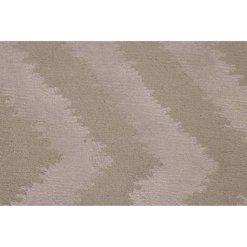 Chevron Style Modern Indian Area Rug Hand-Knotted Wool Carpet - 6'0"x 8'9"