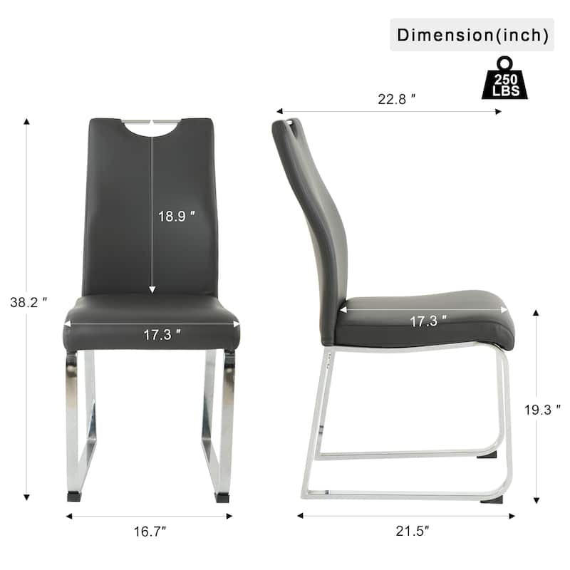 Upholstery Dining Chairs Set of 2 - Charcoal grey