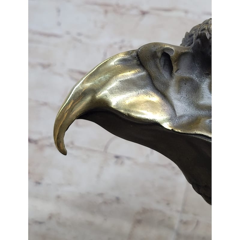 Signed Original Impressive Large Eagle Bird Wild Life Marble Base Figurine Decor