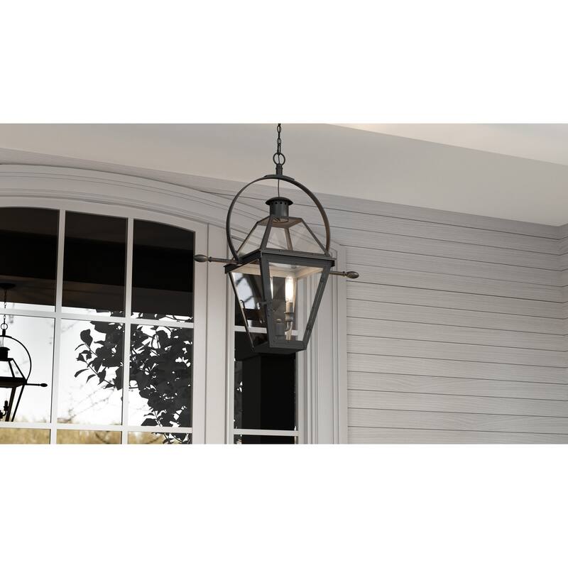 Rue De Royal 2-Light Earth Black Outdoor Hanging Lantern
