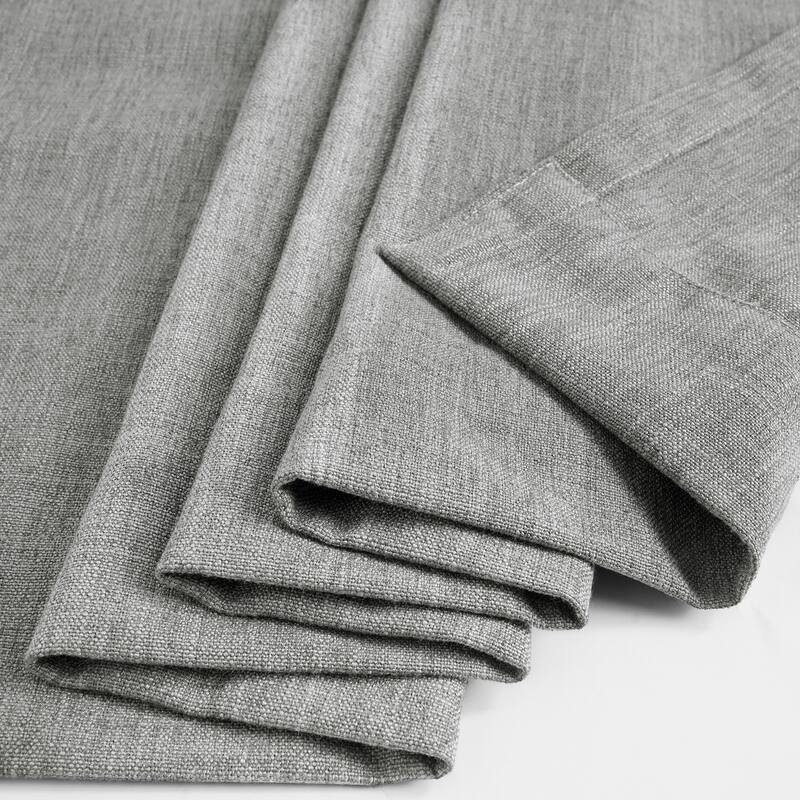Exclusive Fabrics Basic Faux Linen Curtain Pair - 2 Panels - Light Filtering Window Curtains
