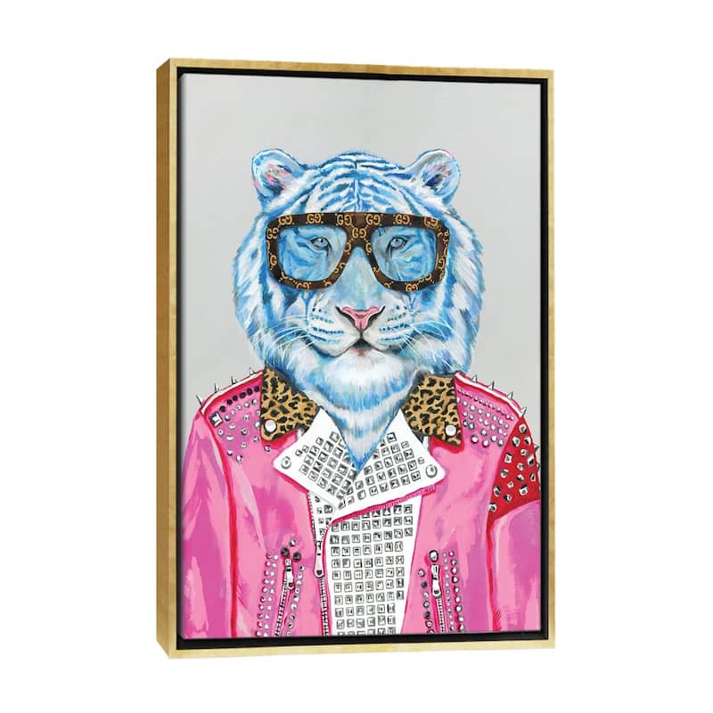 iCanvas "Gucci Blue Tiger" by Heather Perry Framed Canvas Print - Gold - 48x32