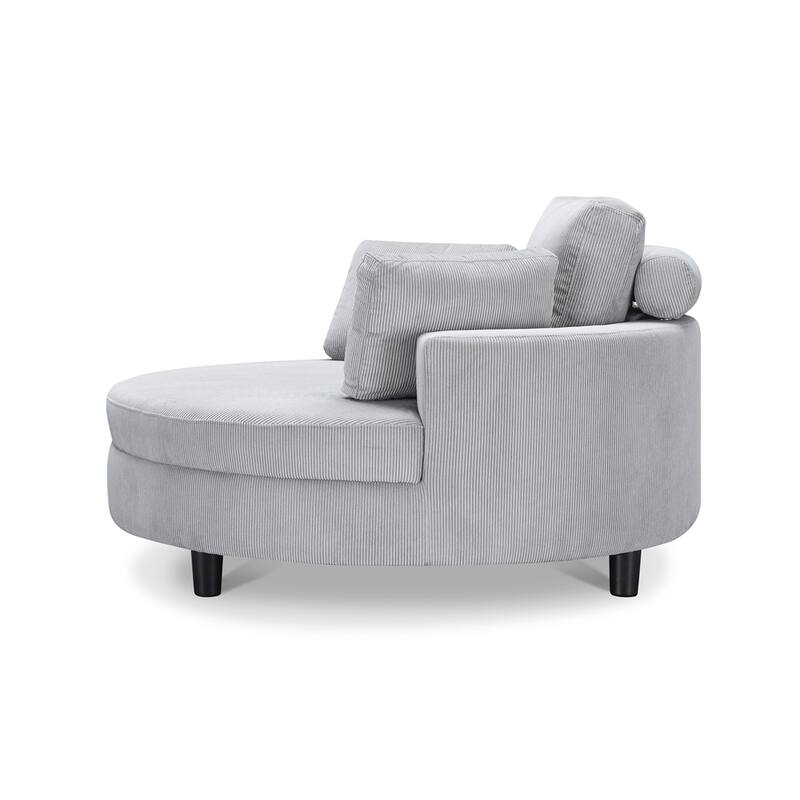 51" Fabric Sofa with Throw Pillows,Waist Pillow and Ottoman