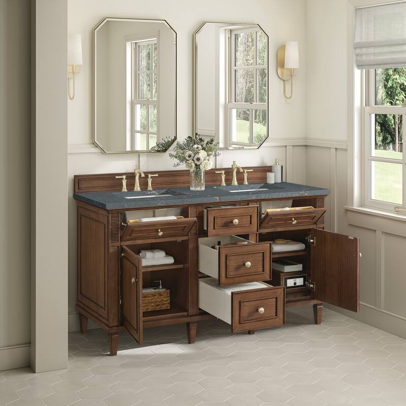 James Martin Vanities 424-V60D-3PBL Lorelai 60" Double Basin Wood