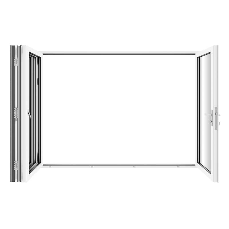 KaMic 120" x 96" 4-Panel Aluminum Patio Folding Door Right to Left-Outswing