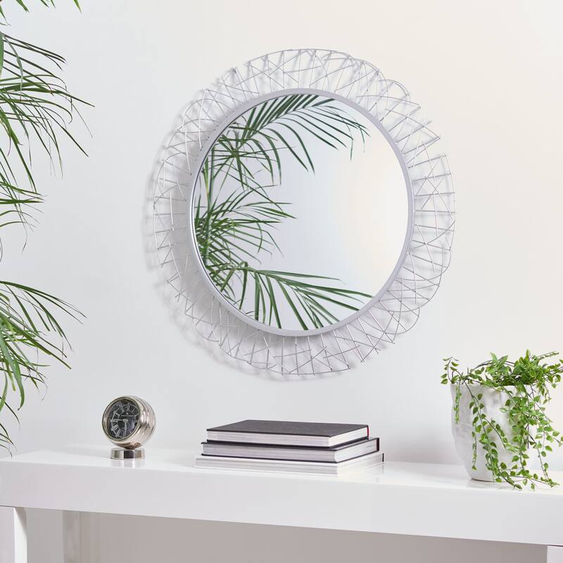 SAFAVIEH Kiersten 29-inch Round Decorative Accent Mirror - 28.8" W x 1.3" D x 28.8" H