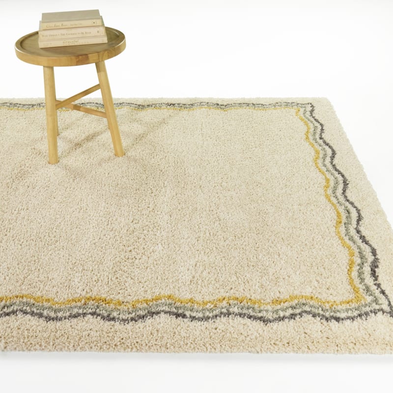 Ashbery Squiggle Border Area Rug - Blue/Green - 5'3" x 7'