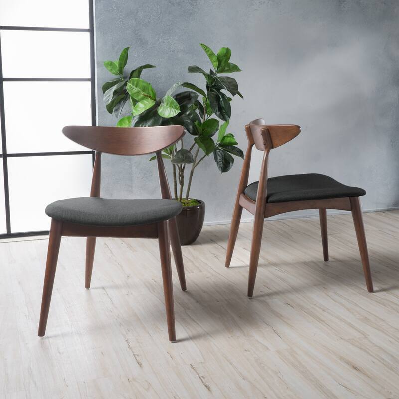 Pair of Vintage Rubberwood Seating with Contoured Backrest & Luxe Cushions