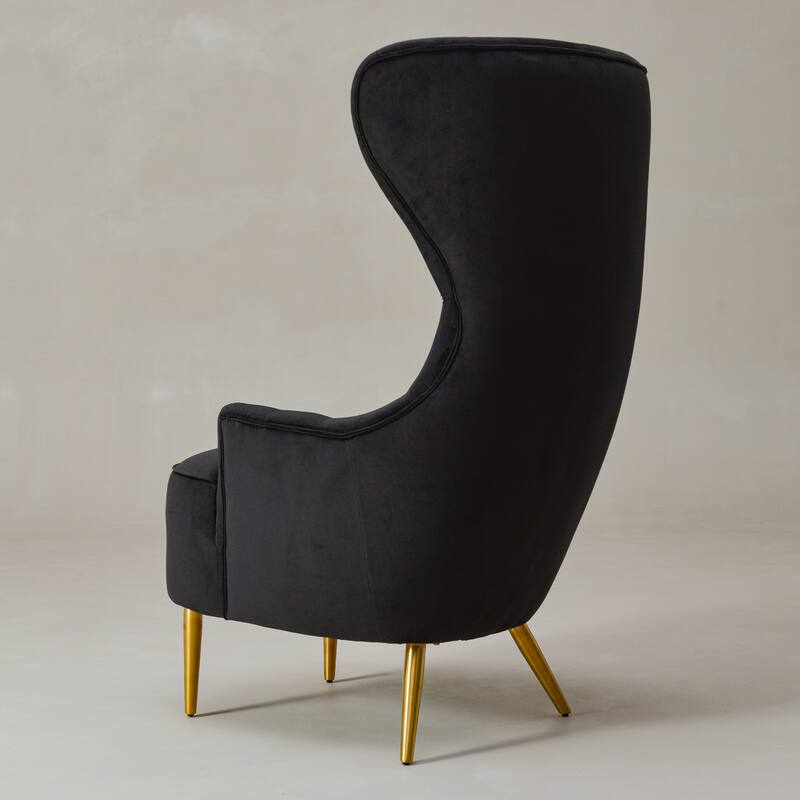 KINWELL Upholstered Tufted Velvet High Wingback Accent Chair