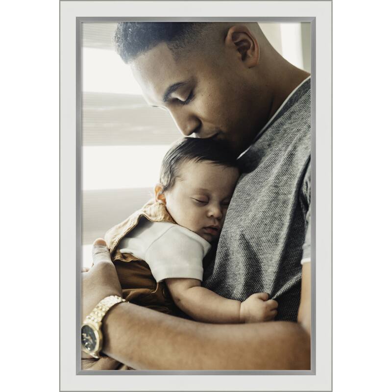 Eva Black Silver Narrow Framed Picture Frame, Photo Frame - 20x30 - Eva White Silver Narrow