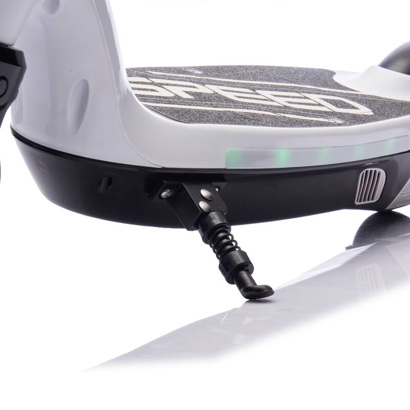 Kids Ride On Electric Scooter With Kickstand,Scooter Bell,Wider Pedal,Non-Slip Handle,Colorful LED Lights,For Kids 6+.