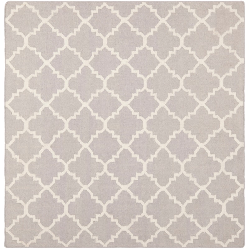 SAFAVIEH Handmade Flatweave Dhurries Taalke Modern Wool Rug - 6' Square - Grey/Ivory