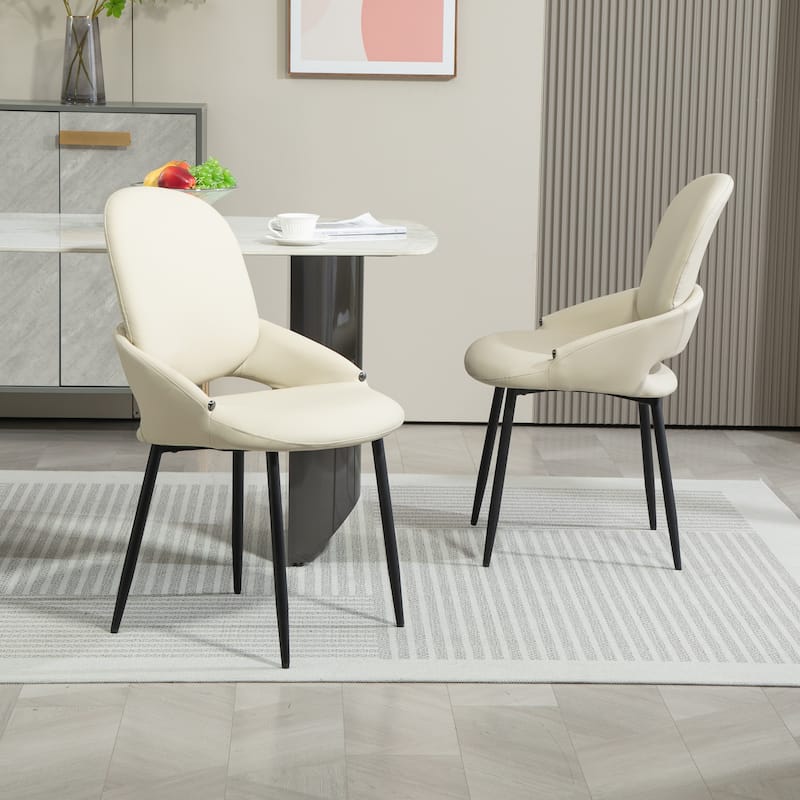 XINMICS Faux Leather Upholstered Dining Chairs Set of 2/4/6