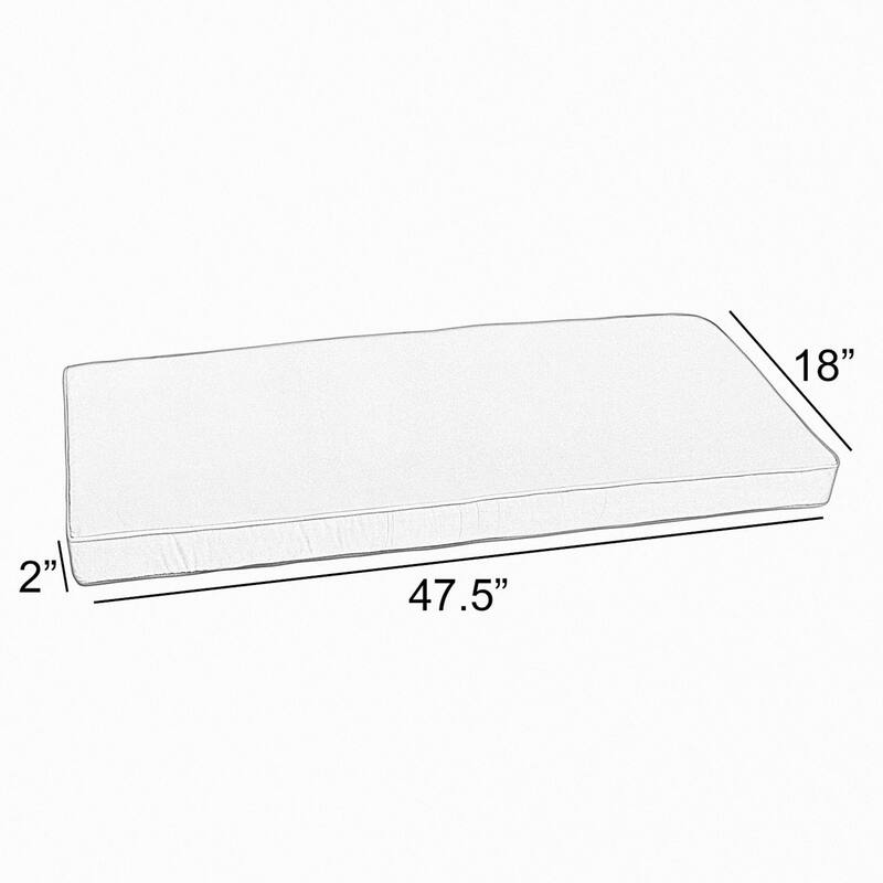 Sunbrella Dupione 47.5 x 18 x 2 in Bench Cushion Bristol - 47.5 in x 18 in x 2 in