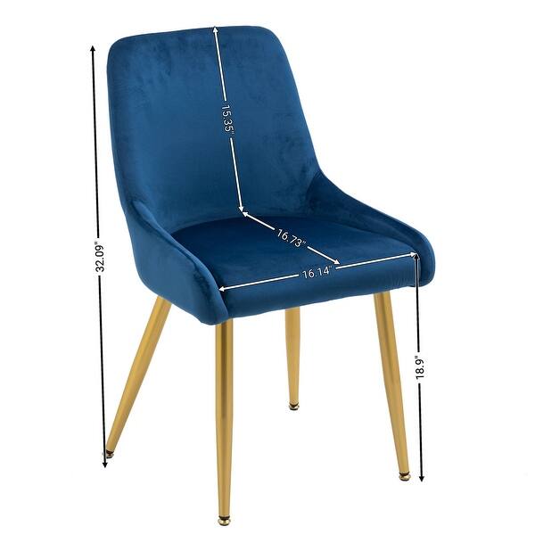 MidCentury Modern Velvet Upholstered Dining Chairs with Gold Legs for