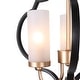 preview thumbnail 23 of 24, LALUZ Modern 3-Light Black Gold Chandelier Frosted Glass Kitchen Island Light