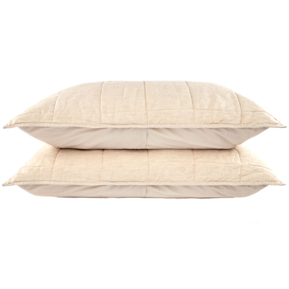 French Linen Quilted Sham Set by BOKSER HOME
