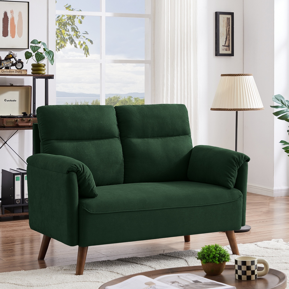 Green leather loveseat hot sale