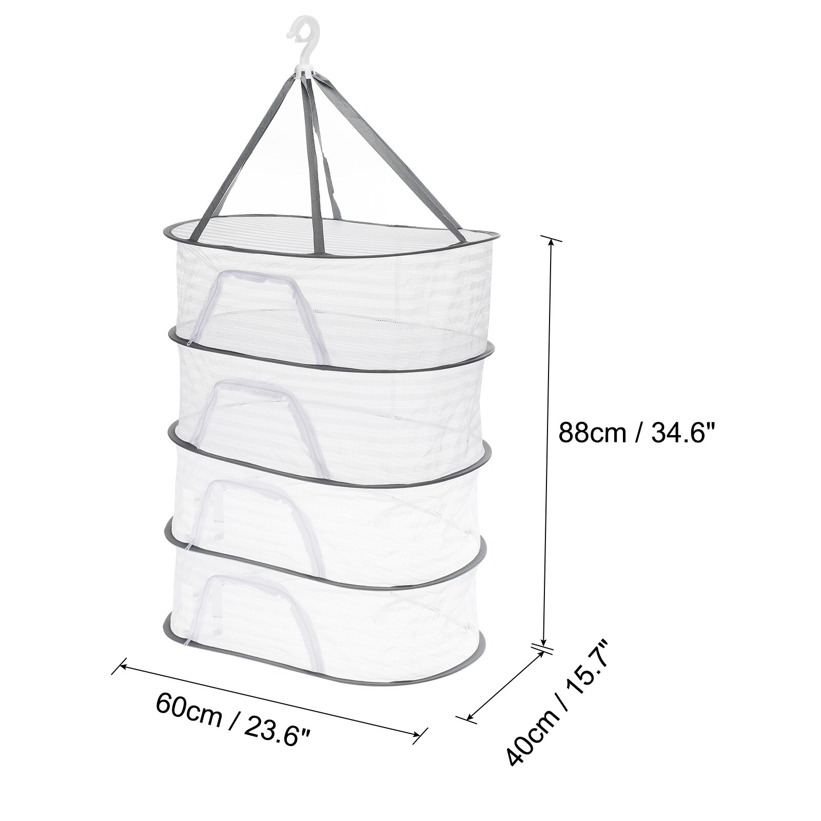 Folded Mesh Clothes Hanging Dryer Sweater Drying Rack White On