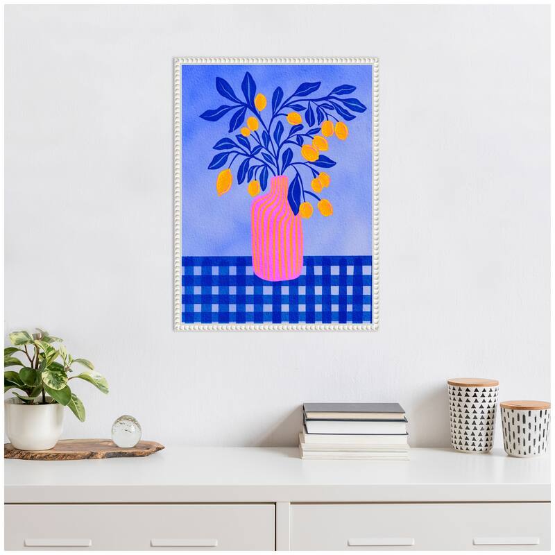 Kate and Laurel Sylvie Vibrant Still-life Framed Canvas by Nikita Jariwala