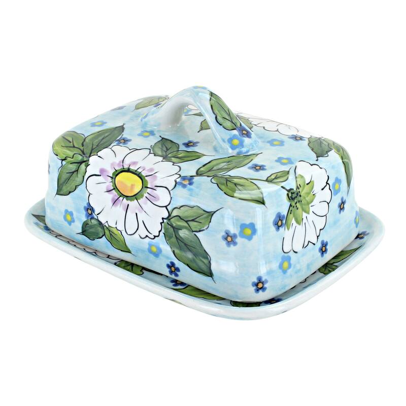 Blue Rose Polish Pottery 708 Millena Square Butter Dish