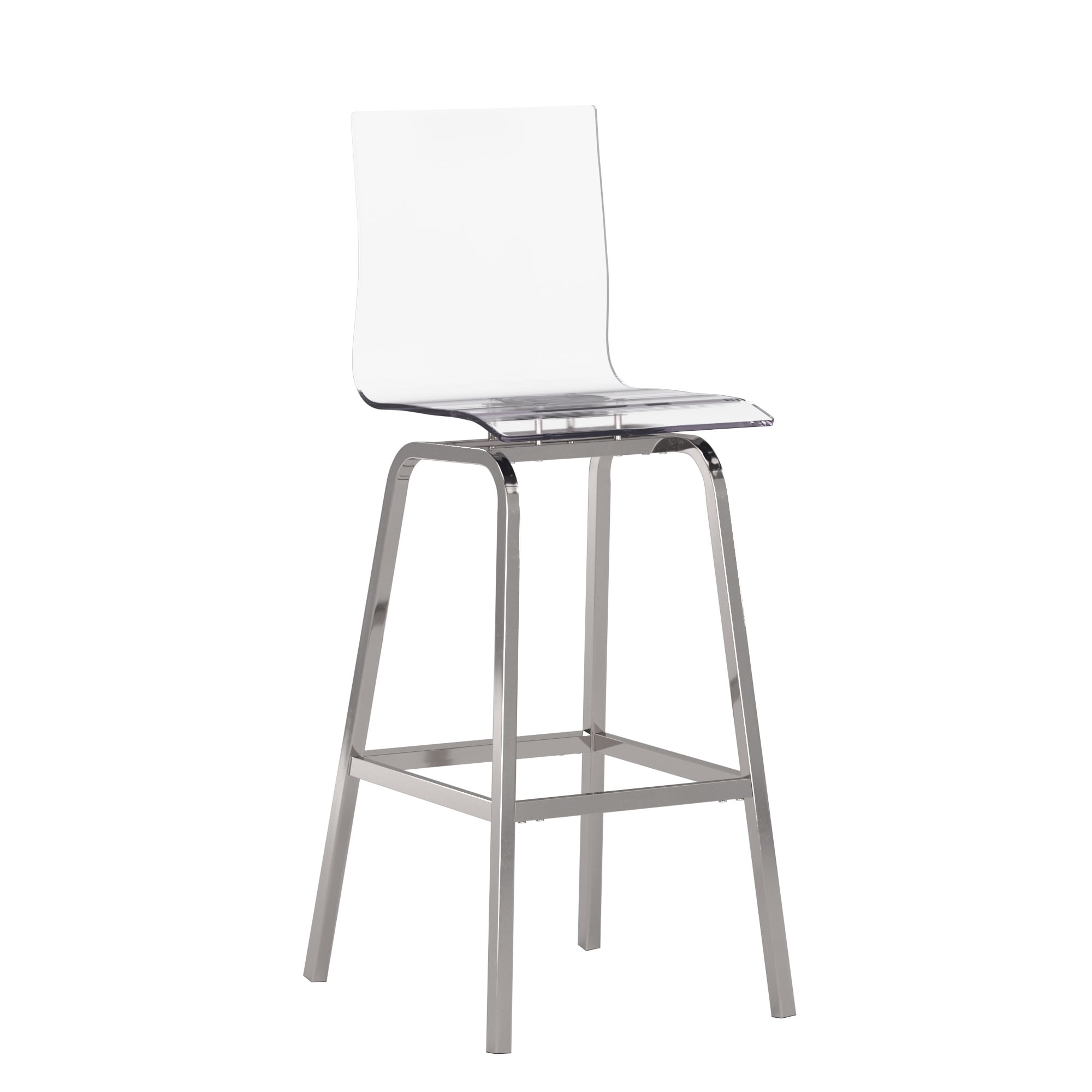 Miles clear acrylic swivel high back bar stools with back by on sale inspire q bold