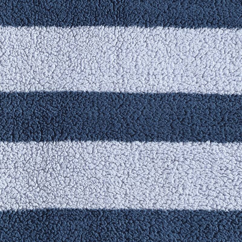 Nautica Lawndale Ultra Soft Plush Sherpa Striped Throw Blanket