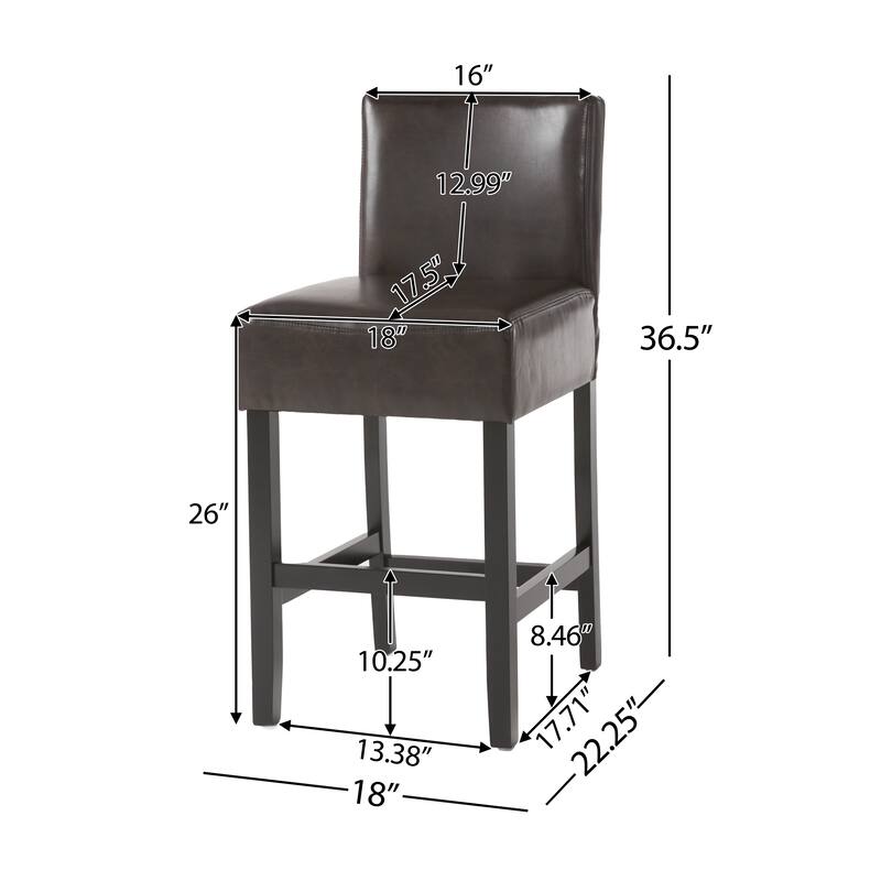 26-inch Brown Leather Counter stools (Set of 2)