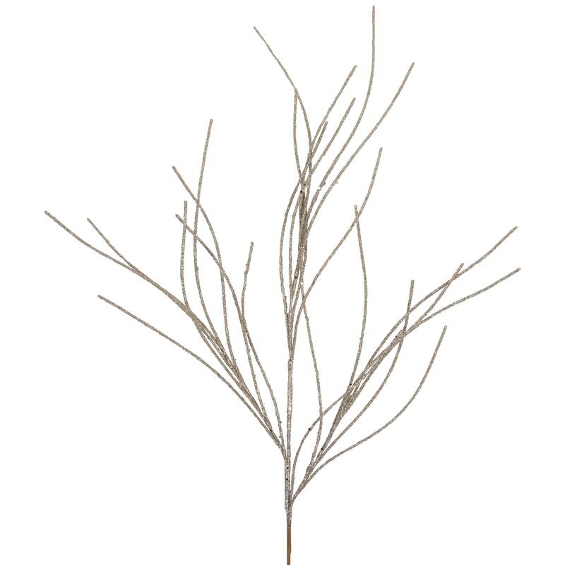 36" Champagne Gold Glitter Christmas Twig Spray