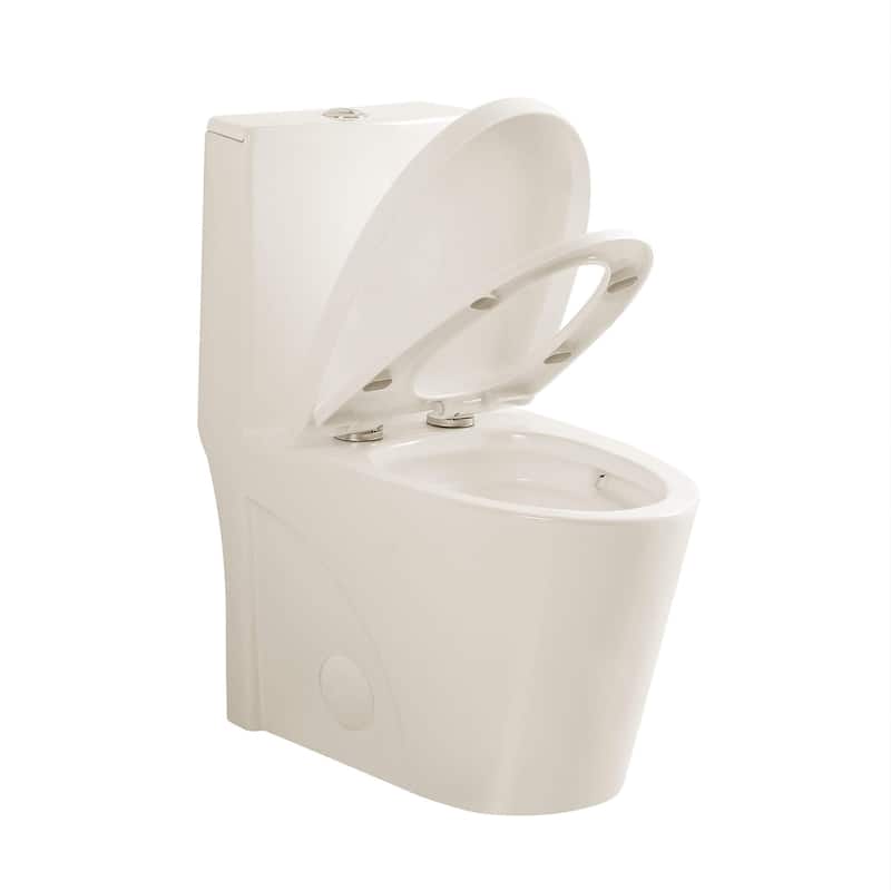 Fine Fixtures Dual-Flush Elongated One-Piece Toilet with High Efficiency Flush