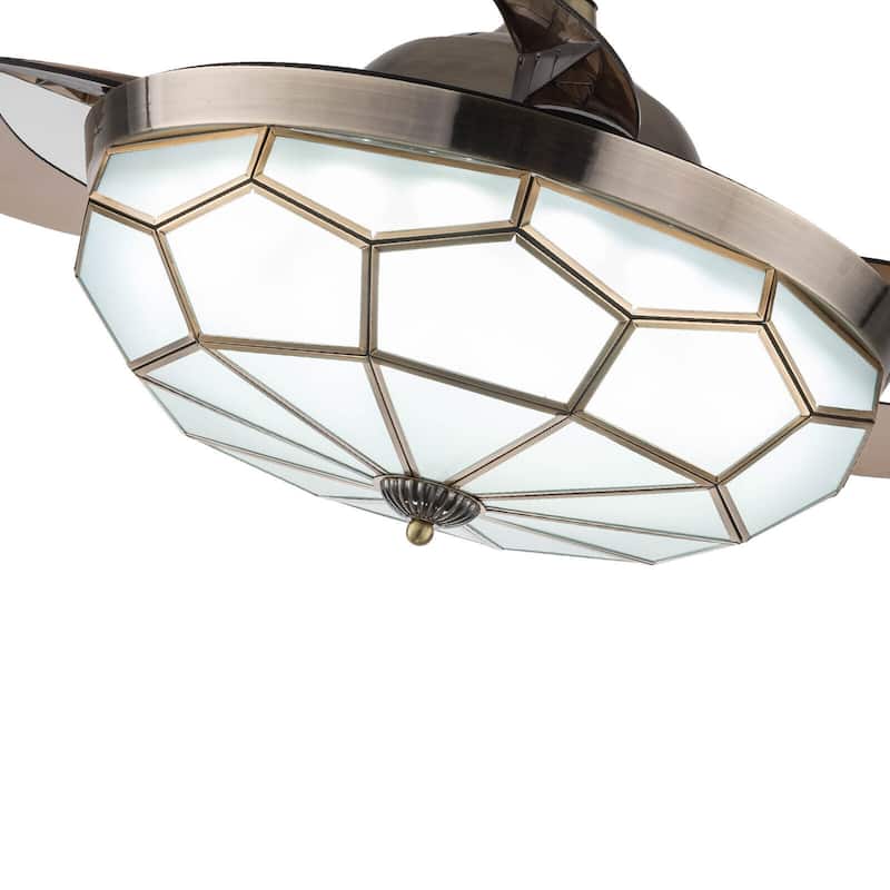 42'' Tiffany Style Classic Ceiling Fan Light with Remote - 42 Inches