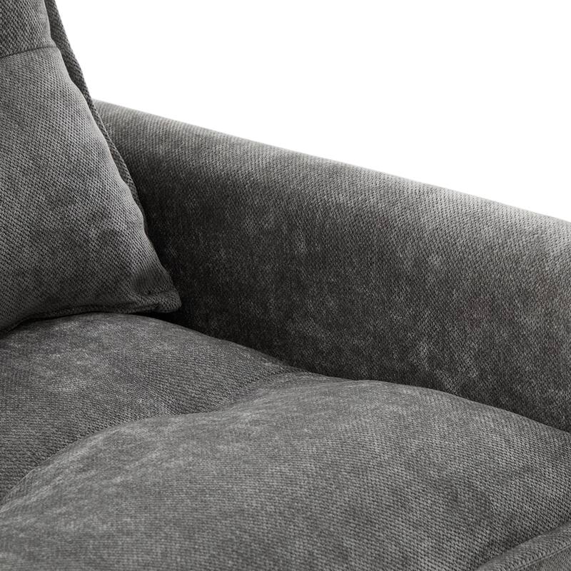 Mid Century Modern Chenille Swivel Barrel Chair
