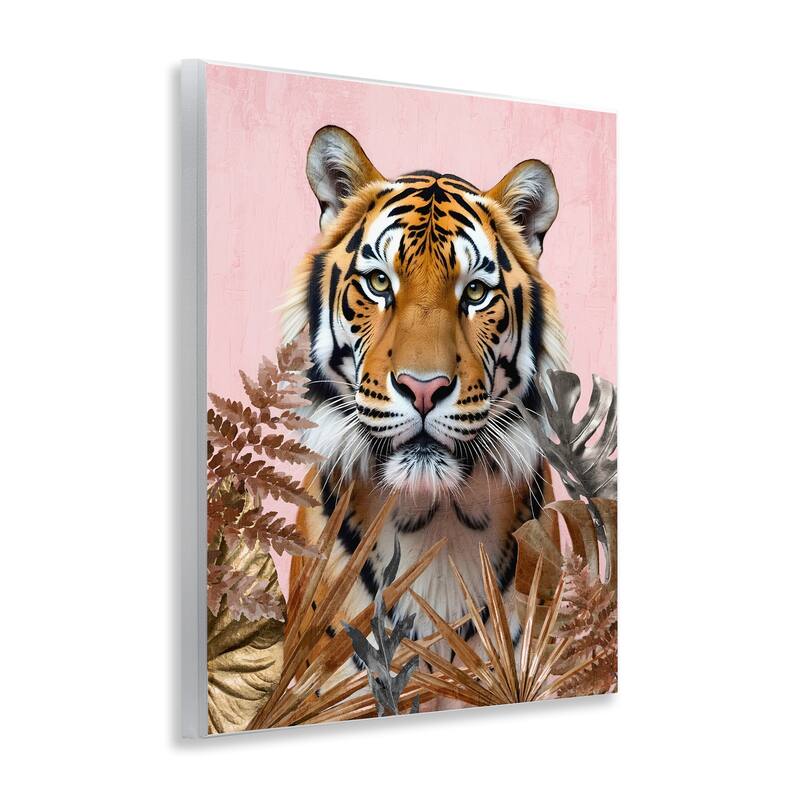 Stupell Fierce Tiger on Pink Wall Plaque Art Design By Kim Allen