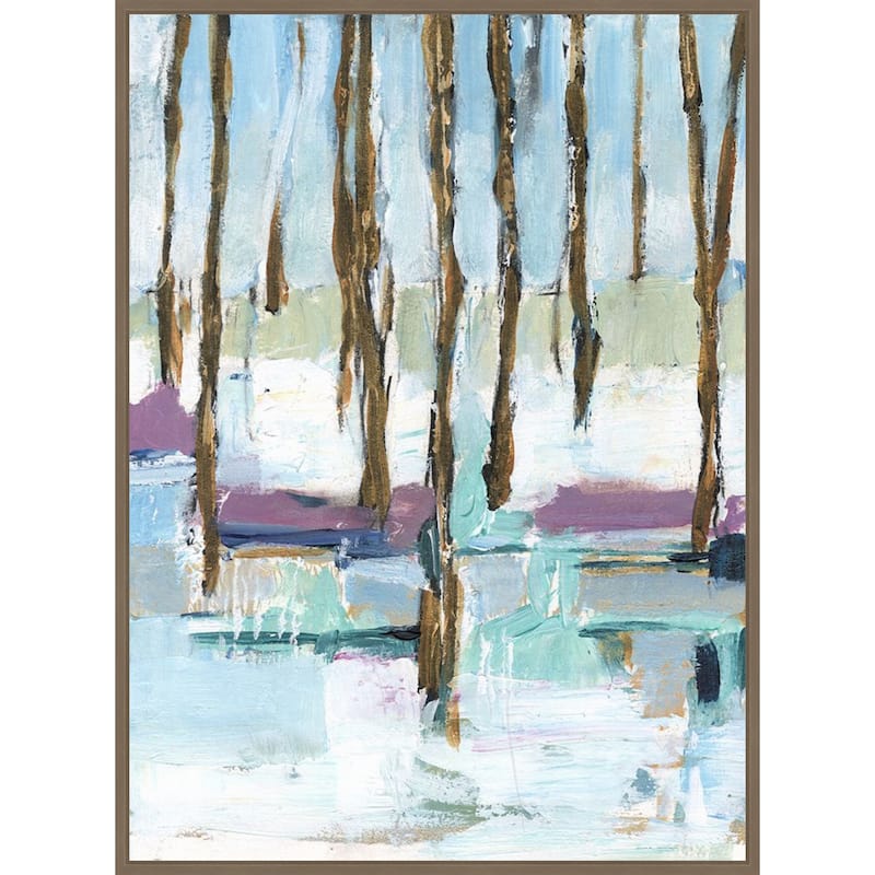 Pastel Forest II by Ethan Harper Framed Canvas Wall Art Print - Sylvie Dark Gold