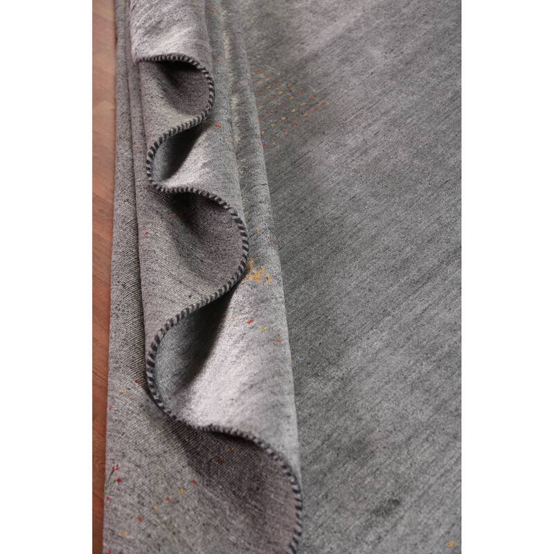 Gabbeh Indian Area Rug Hand-Knotted Silk Carpet - 8'0" x 9'6"