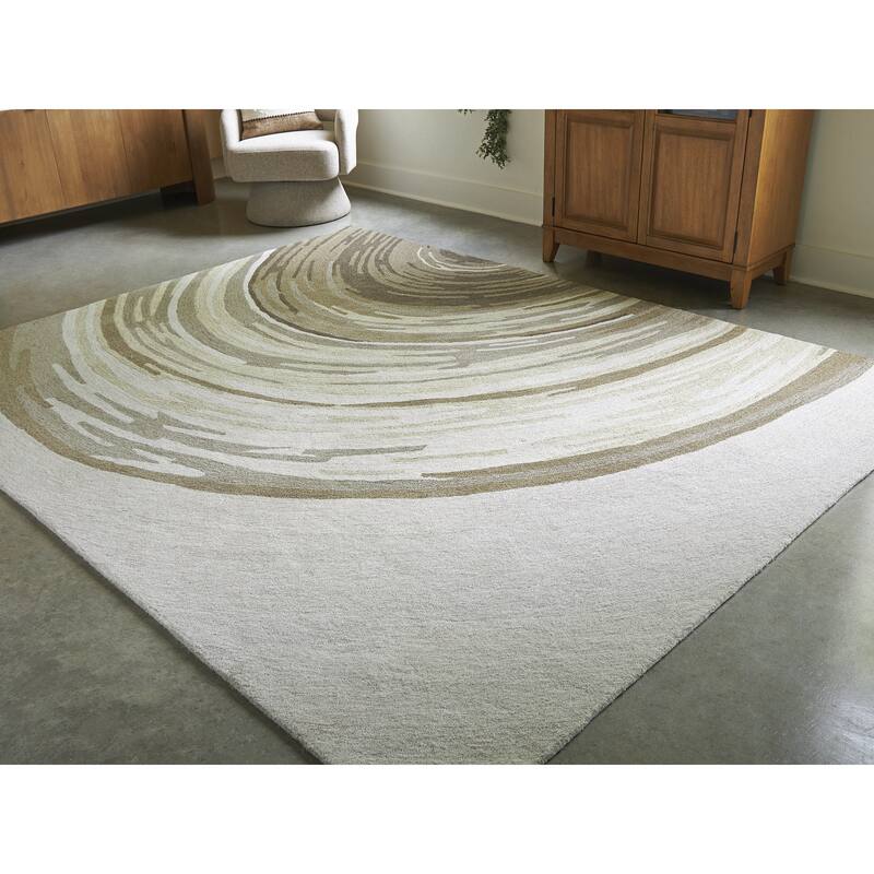 Signature Design by Ashley Rizwana Gray/Beige Area Rug - 93" W x  117" D x  0.8" H