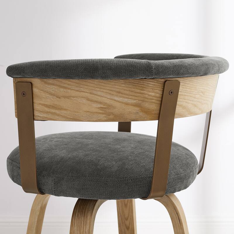 Art Leon Swivel Bar Stool Counter Height Chair with Wood Frame(set of 2)